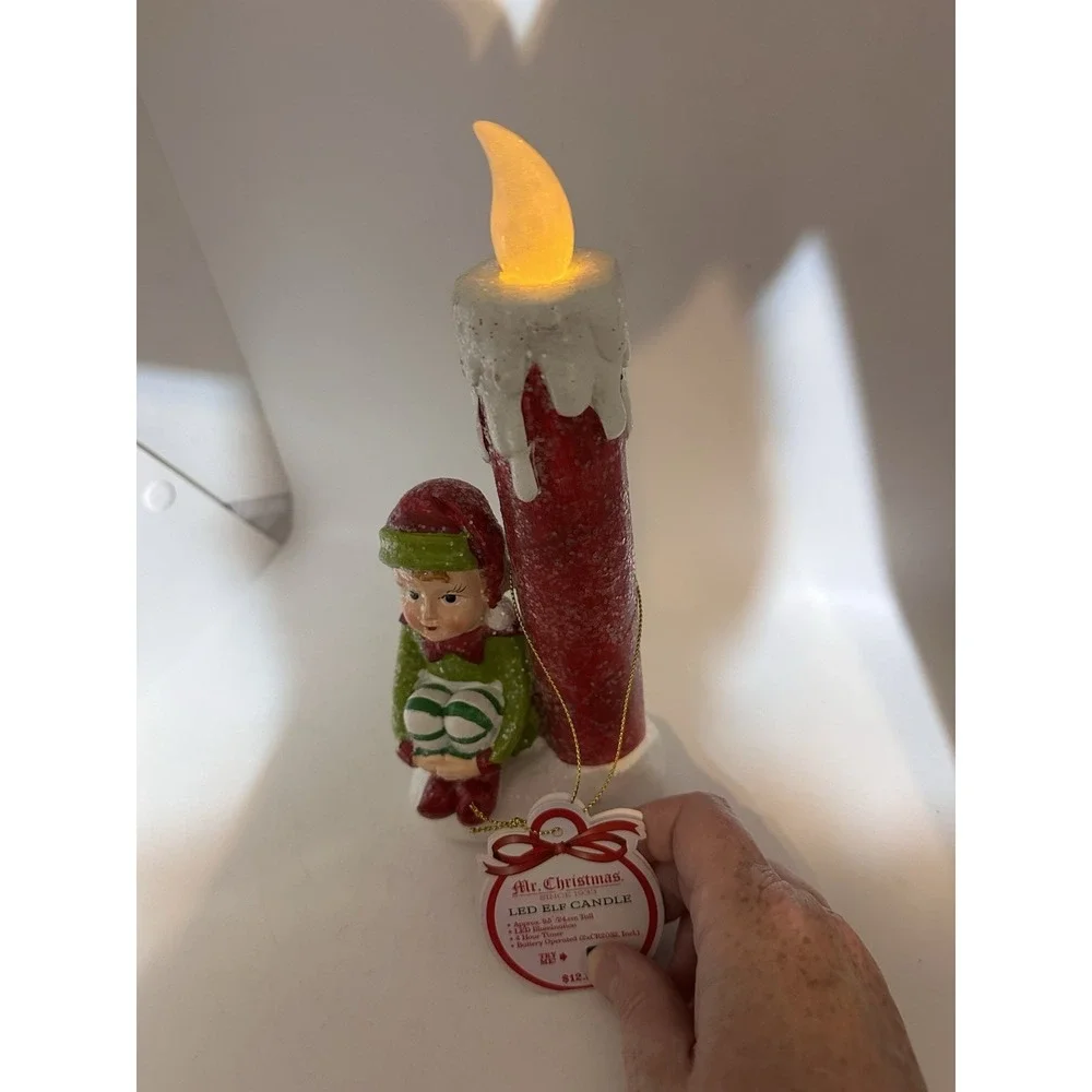 Mr Christmas Vintage LED Elf Candle 9.5